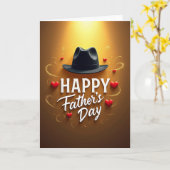 Gouden Vaderdag Fedora Kaart (Gele Bloem)