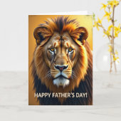 Gouden Vaderdag Leeuw Kaart (Gele Bloem)