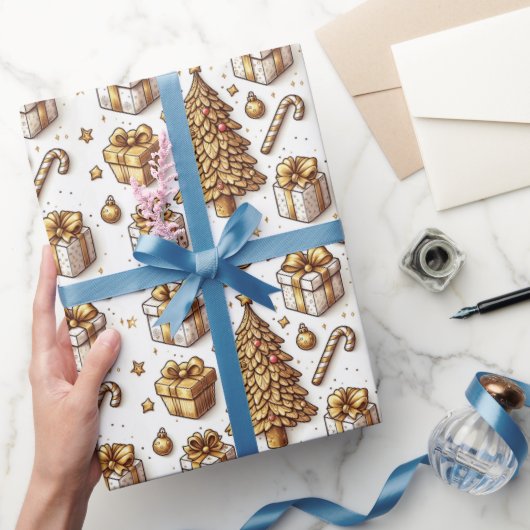 Gouden vakantie cadeaupapier (Geschenken)