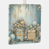 Gouden Vakantie Cadeaus Keramisch Ornament (Rechts)