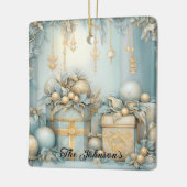 Gouden Vakantie Cadeaus Keramisch Ornament (Links)