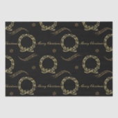 Gouden Vakantie Elegantie Zwart & Goud Kerstmis Tissuepapier (Voorkant)