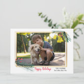 Gouden vakantie fotokaart feestdagenkaart (Staand voorkant)