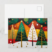 Gouden Vakantie Grove Feestdagenkaart (Voorkant / Achterkant)