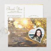 Gouden Vakantie Hart Foto Condoleance Dank Kaart (Voorkant / Achterkant)