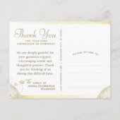 Gouden Vakantie Hart Foto Condoleance Dank Kaart (Achterkant)