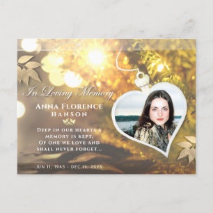 Gouden vakantie hart foto condoleance dank postkaa briefkaart