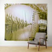 Gouden Vakantie Kerstbal Achtergrond Wandkleed (In Situ (horizontaal))