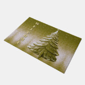 Gouden Vakantie Kerstboom Deurmat (Schuin)