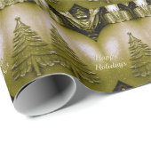 Gouden vakantie kerstboom inpakpapier (Rol Hoek)