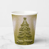 Gouden Vakantie Kerstboom Papier Cups Papieren Bekers (Links)