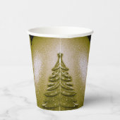 Gouden Vakantie Kerstboom Papier Cups Papieren Bekers (Rechts)