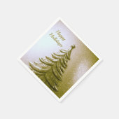 Gouden Vakantie Kerstboom Papier Servet (Hoek)