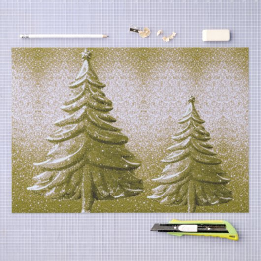 Gouden Vakantie Kerstboom Weefsel Papier (Craft)
