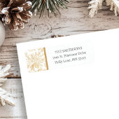 Gouden Vakantie Kerstmis Bloemenadres Etiket