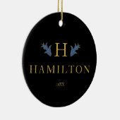 Gouden vakantie Monogram Pas getrouwd Foto Ornamen Keramisch Ornament (Rechts)