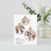 Gouden Vakantie Ornament Folie Kerst Kaart (Staand voorkant)