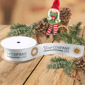 Gouden Vakantie Sneeuwvlok Branded Business Logo Satijnen Lint