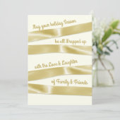 Gouden vakantie Trimmmings Fotogroet Feestdagenkaart (Staand voorkant)