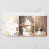 Gouden val laat witte trouwfoto achter Dank u Bedankkaart (Voorkant)