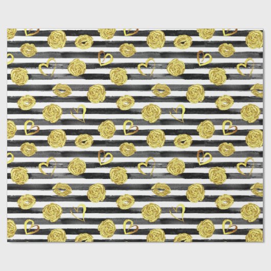 Gouden Valentijn Cadeaupapier (Vlak)