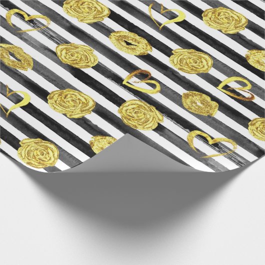 Gouden Valentijn Cadeaupapier (Hoek)