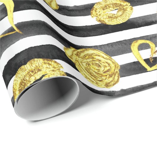 Gouden Valentijn Cadeaupapier (Rol Hoek)