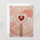 Gouden Valentijn Feestdagenkaart (Voorkant / Achterkant)