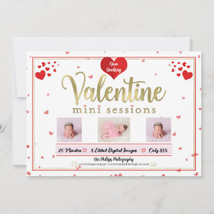 Gouden Valentijnsdag Mini Sessies Fotografie Foto Kaart
