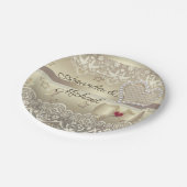 Gouden Valentijnsdag Trouwillustratie hart l Papieren Bordje (Gekanteld)