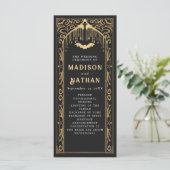 Gouden Vampier Kathedraal Gotische bruiloft Programmakaart (Staand voorkant)