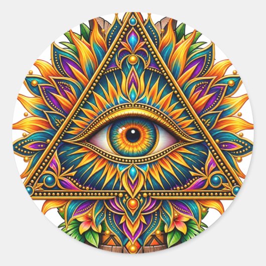 Gouden Varens Oog Sticker (Voorkant)