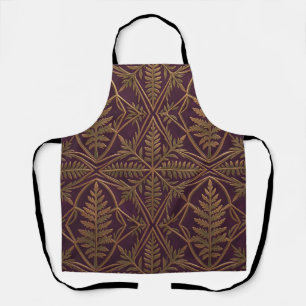 Gouden Varens Ornate Geometrische Paarse Schort