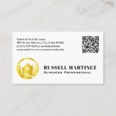 Gouden Vastgoed Bomen Logo | QR Code Visitekaartje (Voorkant)