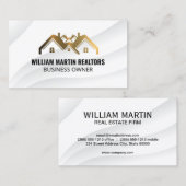 Gouden Vastgoed Dak Metallic Logo Visitekaartje (Voorkant / Achterkant)