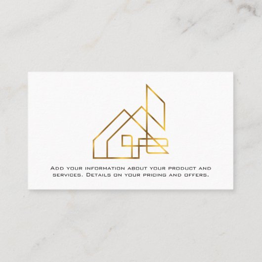 Gouden Vastgoed Logo Visitekaartje (Achterkant)