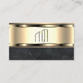 Gouden Vastgoedlogo | Metalen Goud Marmer  Visitekaartje (Achterkant)