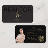 Gouden Vastgoedmakelaar Visitekaartjes Met QR Code (Voorkant / Achterkant)