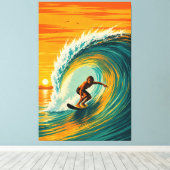 Gouden Vat Surfer Canvas Print (Insitu (Houten vloer))