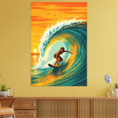Gouden Vat Surfer Canvas Print (Insitu (Woonkamer))