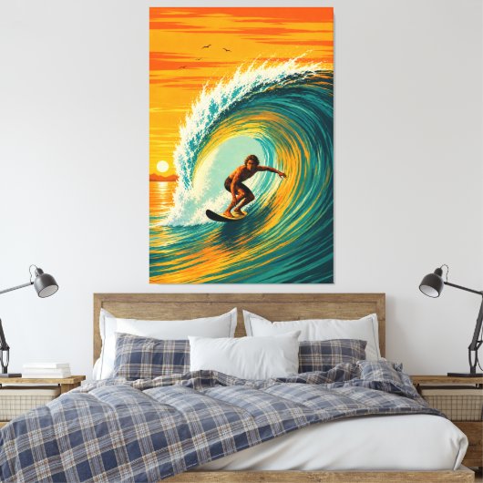 Gouden Vat Surfer Canvas Print (Insitu (Slaapkamer))