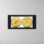GOUDEN VATICAANSE MUNTEN MET PAUS JOHANNES PAULUS  CANVAS AFDRUK (Voorkant)