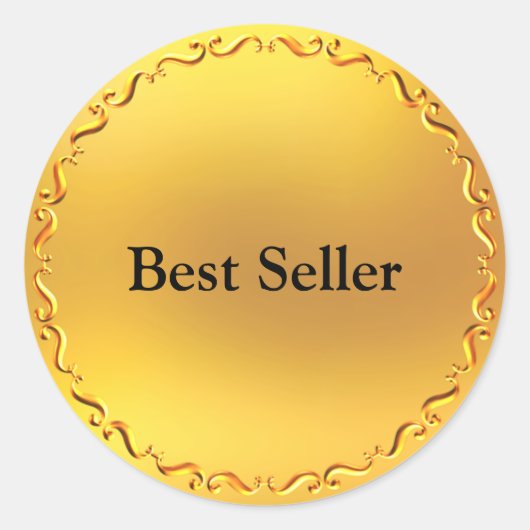 Gouden Vector Bestseller Ronde Sticker (Voorkant)