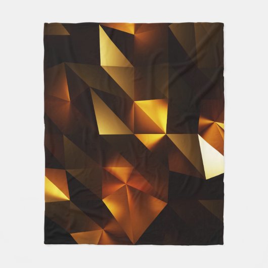 Gouden Veelhoek: 3D Abstract het teruggeven Fleece Deken (Voorkant)