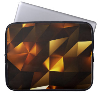 Gouden Veelhoek: 3D Abstract het teruggeven Laptop Sleeve