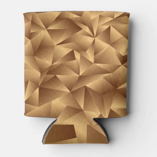Gouden veelhoeken, 3D-effect, . Blikjeskoeler (Voorkant)