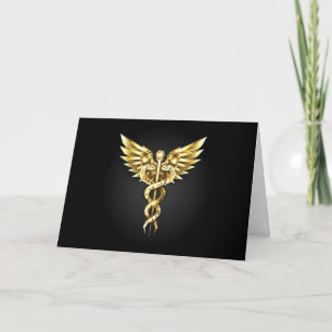 Gouden veelhoekig symbool Caduceus