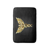 Gouden veelhoekig symbool Caduceus Badmat (Voorkant Verticaal)