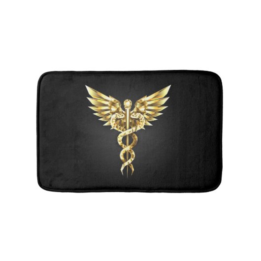 Gouden veelhoekig symbool Caduceus Badmat (Voorkant)