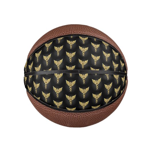 Gouden veelhoekig symbool Caduceus Basketbal (Voorkant)